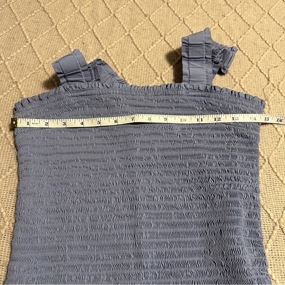 Forever 21 Blue smocked mini dress size Large women’s thick shoulder straps - Picture 4 of 7